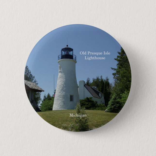 Old Presque Isle Lighthouse button (Front)