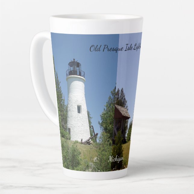 Old Presque Isle Lighthouse latte mug (Left Angle)