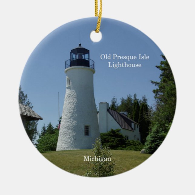 Old Presque Isle Lighthouse ornament (Front)