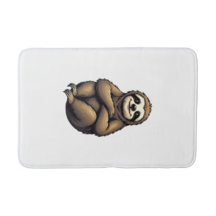 Old Print Sloth Art Vintage Graphic 2 Bath Mat