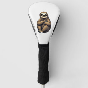 Old Print Sloth Art Vintage Graphic 2 Golf Head Cover