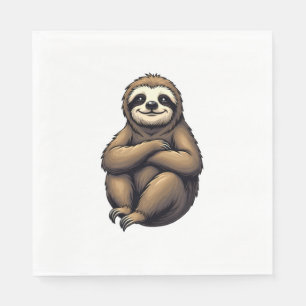 Old Print Sloth Art Vintage Graphic 2 Napkin
