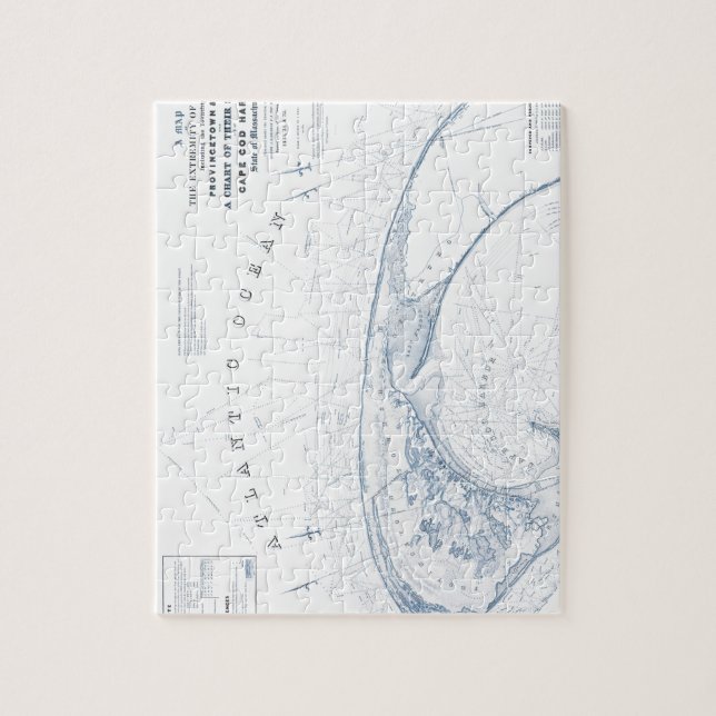 Old Provincetown Cape Cod Map Jigsaw Puzzle (Vertical)