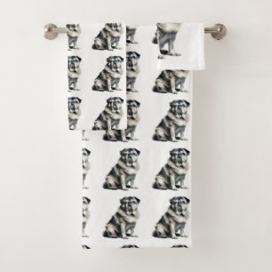 Old Pug Bath Towel Set