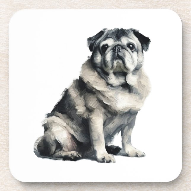 Old Pug Coaster (Front)