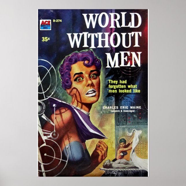 Old pulp book World WIthout Men Poster (Front)