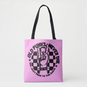 Old PUNKS Never Die Punk Rock Music Legend Custom Tote Bag