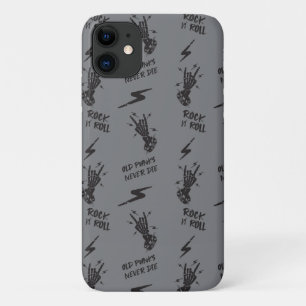 Old Punks Never Die Skeleton Rock On Gothic  iPhone 11 Case
