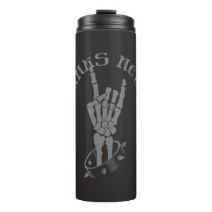 Old Punks Never Die Skeleton Rock On Gothic Thermal Tumbler