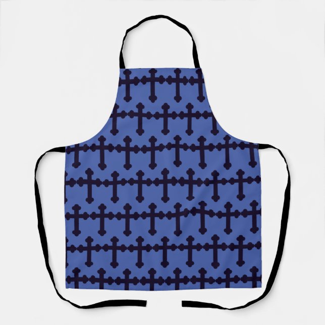 Old purple christian cross apron (Front)