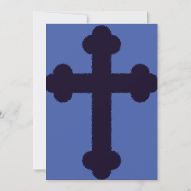 Old purple christian cross invitation (Front)