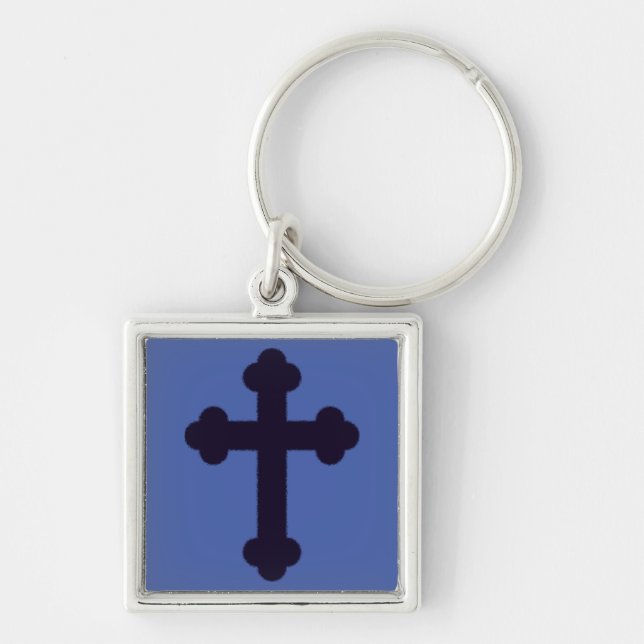 Old purple christian cross keychain (Front)