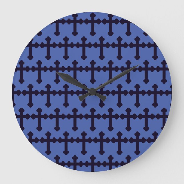 Old purple christian cross large clock (Front)