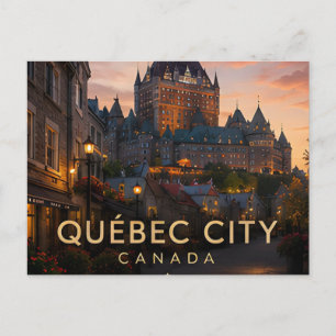 Old Québec City Château Frontenac Travel Postcard