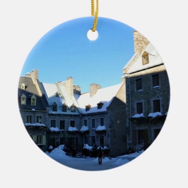 Old Quebec City, Quebec, Canada Ceramic Ornament (Front)