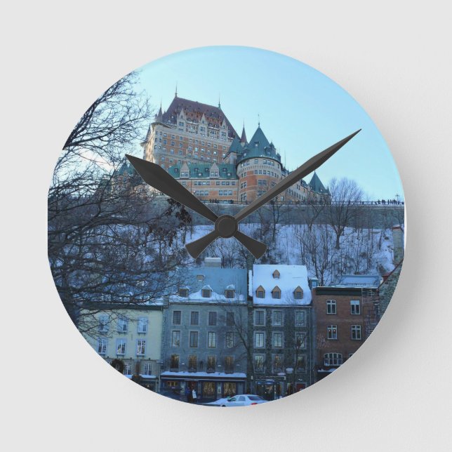Old Quebec City, Quebec, Canada Round Clock (Front)