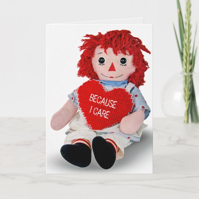 Old Rag Doll Thinking Of You Card (Front)