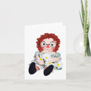 Old Rag Doll with Daisies Card