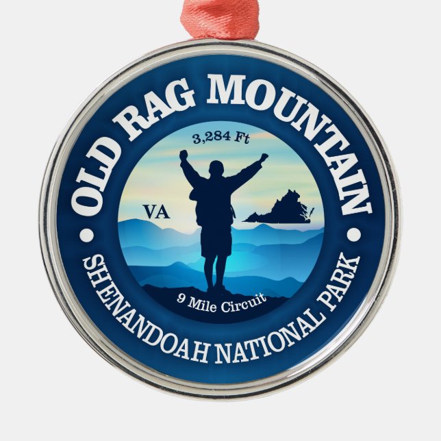 Old Rag Mountain (V) Metal Ornament (Front)