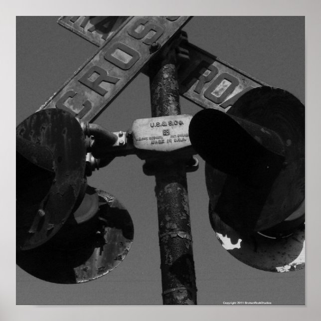 Old railroad crossing signal poster (Front)
