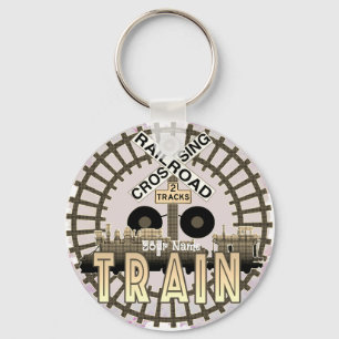 Old Railroad Train  Keychain