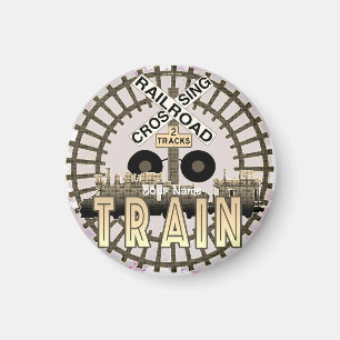 Old Railroad Train Magnet