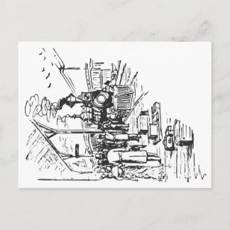 Old railway station | locomotive | Vintage Postcard