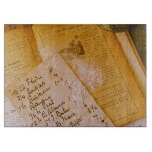Old recipes cutting board