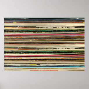 Old record carton covers stacked in pilerecord, vi poster