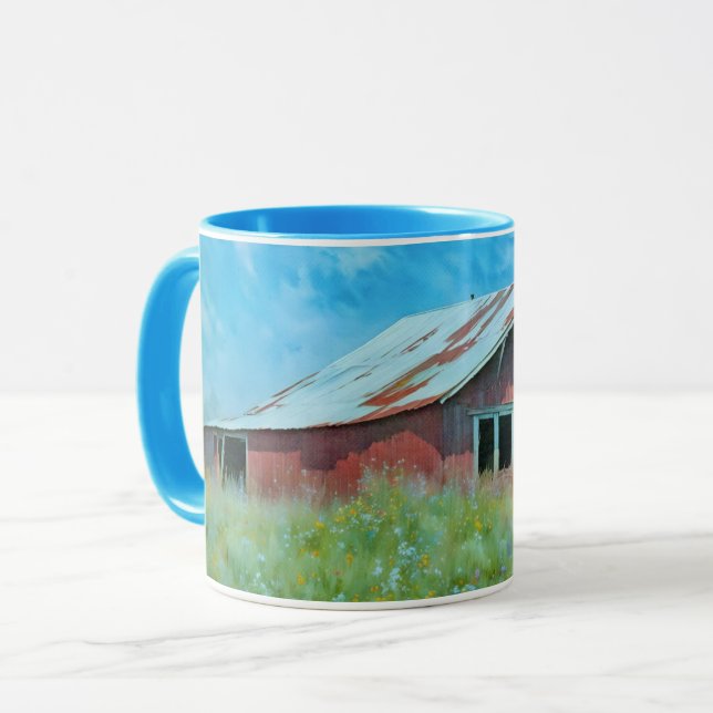 Old Red Barn Art Mug Cup (Devant gauche)