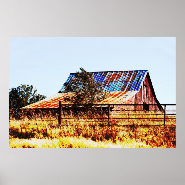 Old Red Barn Photographic Poster Art (Front)