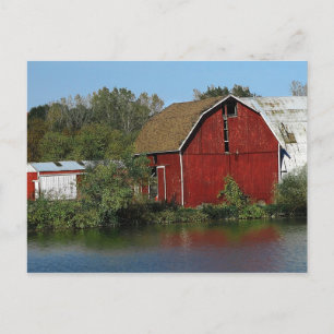 Old Red Barn Postcard