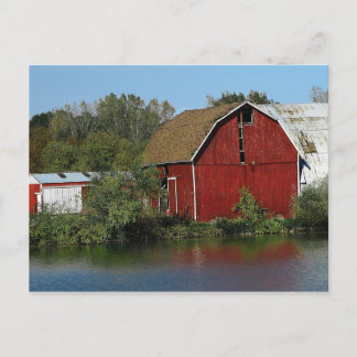 Old Red Barn Postcard