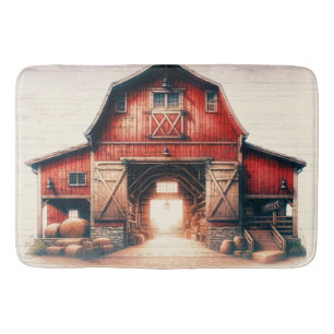 Old Red Barn Rustic Country Bath Mat