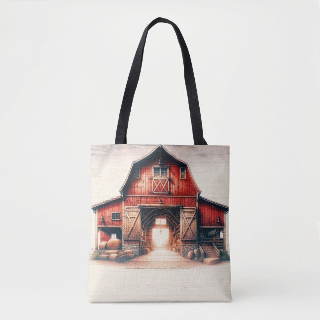 Old Red Barn Rustic Country  Tote Bag (Front)