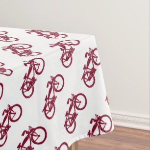 Old red bike tablecloth