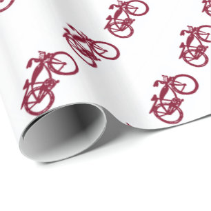 Old red bike wrapping paper