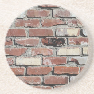 Old red brick wall coaster