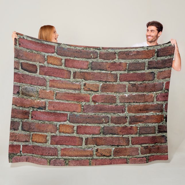 Old Red Brick Wall Fleece Blanket (In Situ)