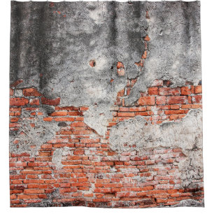 Old red brick wall rough of old temple in Ayutthay
