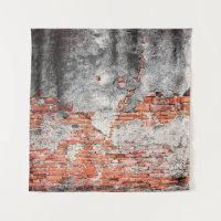Old red brick wall rough of old temple in Ayutthay