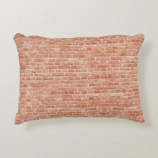 Old red brick wall texture. accent pillow