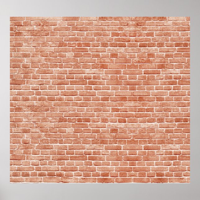 Old red brick wall texture. poster (Front)