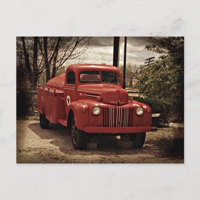 Old Red Fire Truck postcard (Front)