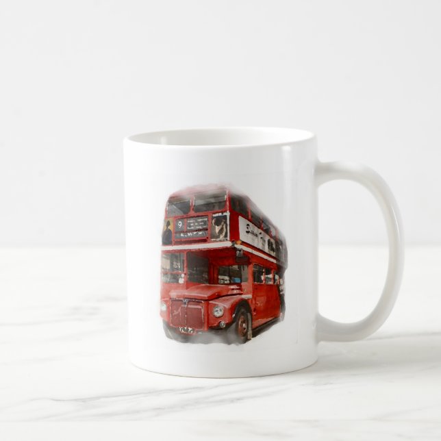 Old Red London Bus Coffee Mug (Right)