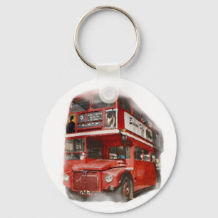 Old Red London Bus Keychain