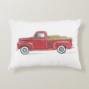 Old Red Pick Up Accent Pillow