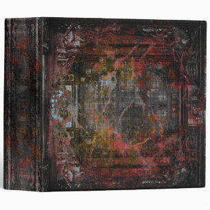 Old Red Scuffed Black Faux Leather Ancient Tome Binder