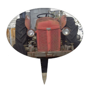 Old Red Tractor Cake Topper
