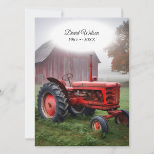 Old Red Tractor Funeral Program